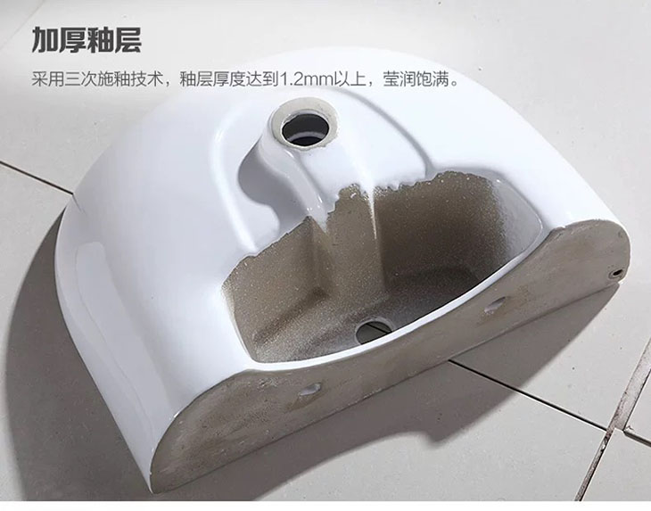 民宿酒店立柱盆陶瓷一体落地式阳臺柱盆洗手盆卫生间洗脸盆