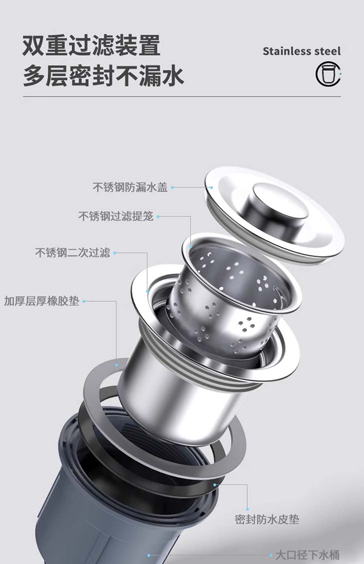 厨房304不锈钢水槽双槽加厚一体成型手工单水池洗碗洗菜盆洗手盆