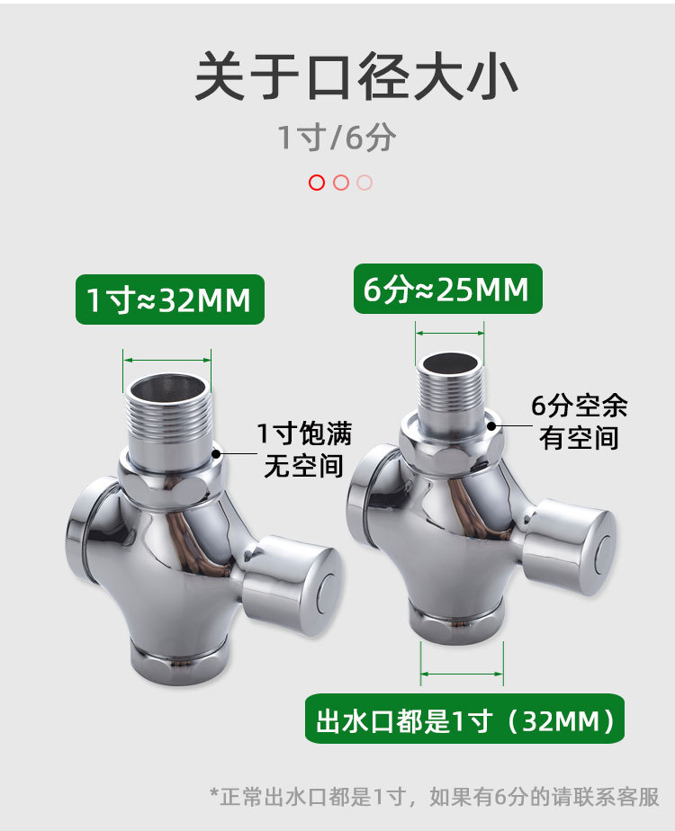 全铜蹲便器冲水阀便池手按式大便冲洗阀门厕所卫生间延时阀